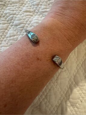 Michael Kors Silver Pave Crystal Cuff Bracelet